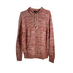 Women’s Gap Drawstring Hood Tight knit Sweater Salmon Pink White Size M